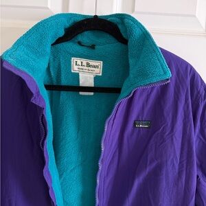 Vintage L.L. Bean Purple Jacket with Teal Fleece Lining